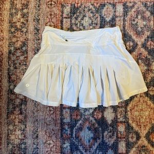 White Lululemon Tennis Skirt with built-in shorts